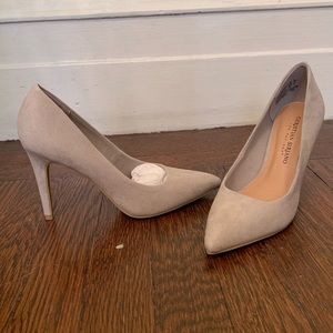 Adorable Gray Faux-Suede Heels!